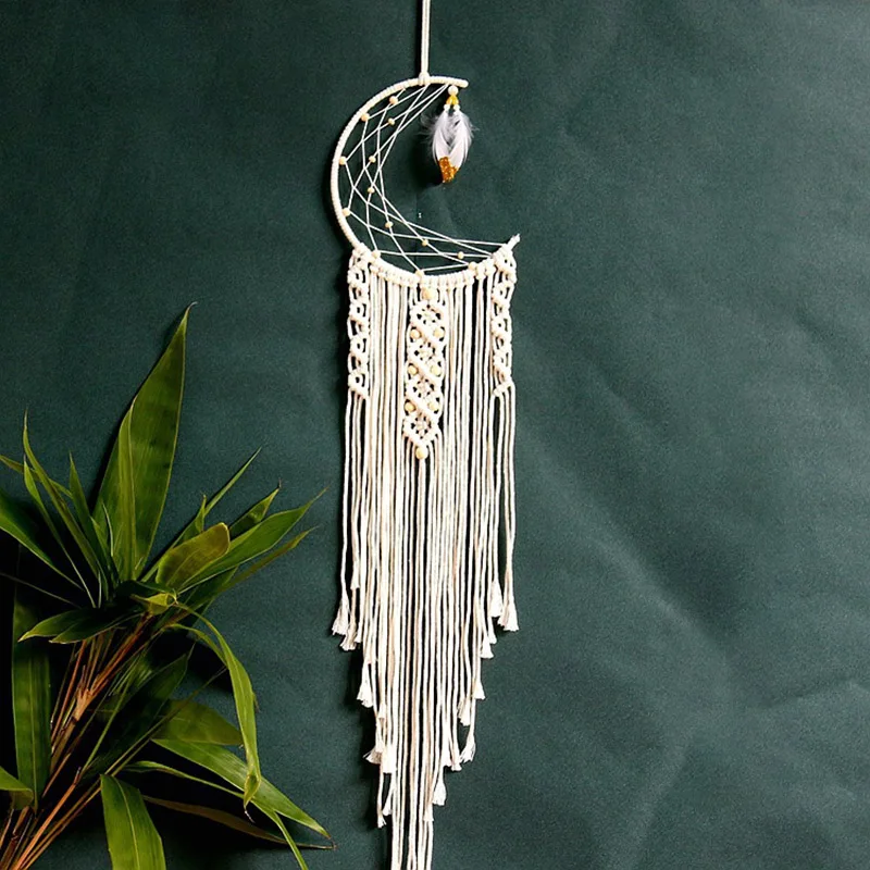 HOT Selling Home Decor Hand made Moon Phase Macrame Woven Wall Tapestry for bohemian Wall Hanging