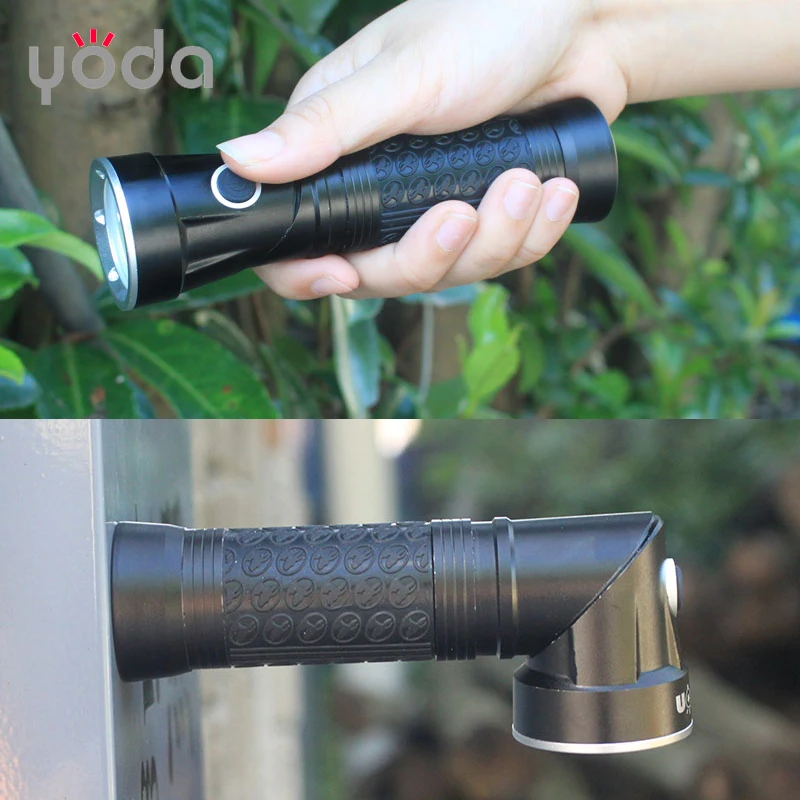 Aluminium alloy Portable Rechargeable Clip twist head torch 90 degree T6 COB magnet elbow Led Flashlight