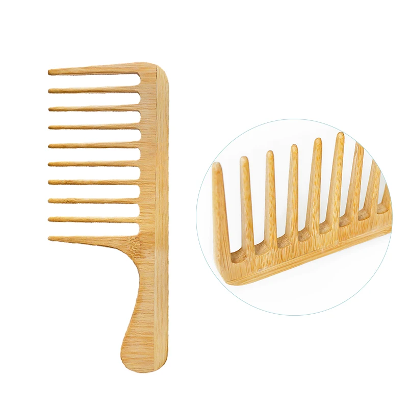 Wide Tooth wood Comb Wooden wide tooth hair comb detangler brush for Thick Curly Wavy Hair