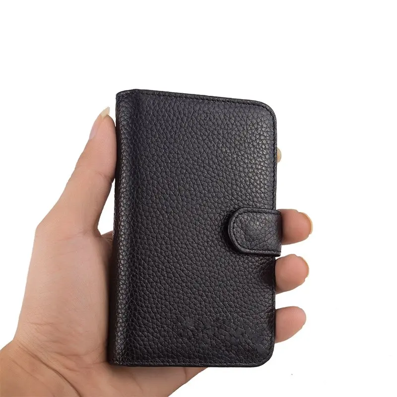 New Design Fashion Custom Logo Multiple Color PU Genuine Leather Card Wallet for Men