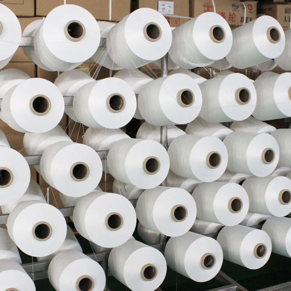 Recycled 100% polyester/nylon yarn composite yarn polyester-polyamide composite elastic fabric  recycled dty