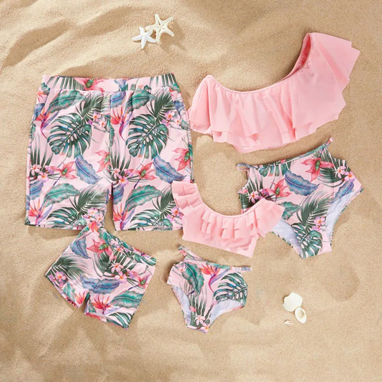 
Family Clothes Family Matching Outfits Clothing Floral Swimwear Mommy And Me Swimsuit 