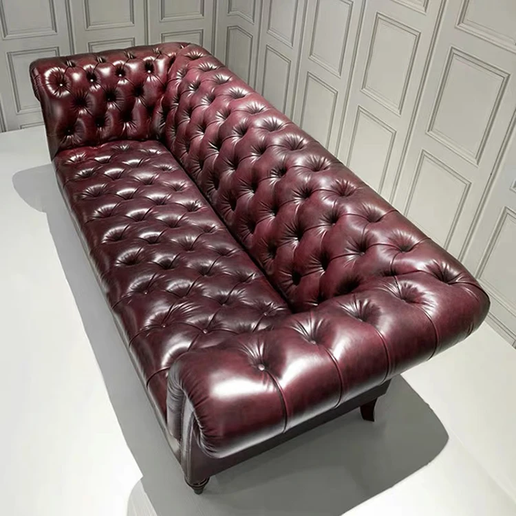 Delivery within 2 days italian genuine leather chesterfield brown recliner couches living room sectional furniture sofa set