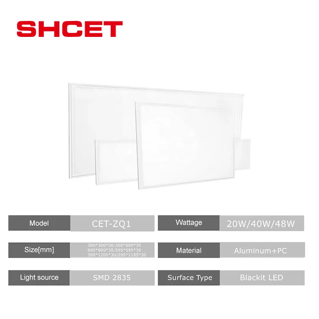 Energy saving indoor led panel light for ceiling white body 6500K with isolated driver from SHCET