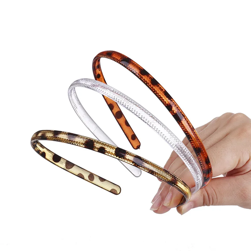 Vintage Custom Punk Leopard Print Plastic Hairband Headband For Wholesale Hair Accessories