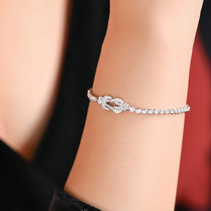 Wholesale China Factory Top Design Luxury Fine Jewelry 14K 18K Real Gold Diamonds Bracelet  For Women