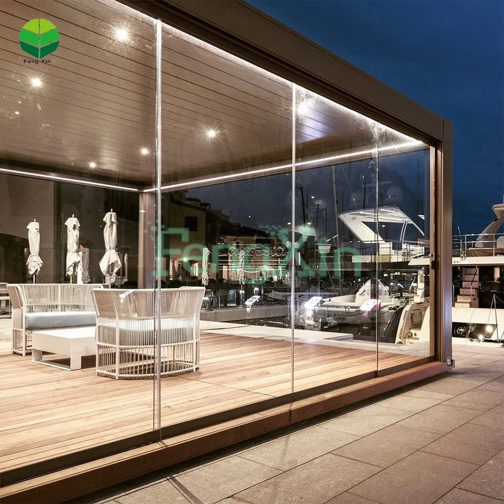 Custom Remote Control Retractable Full Cassette Motorized Awning for Outdoor Metal Aluminum Pergola Garden Decorations No Wood