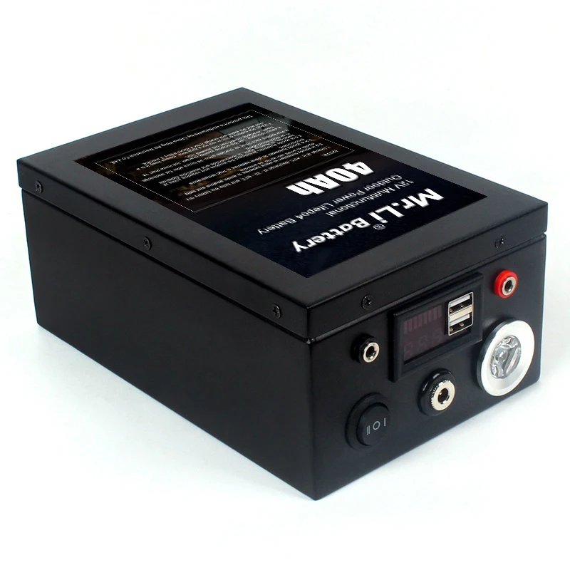 12V 40Ah rechargeable batteries 18650 storage battery portable power bank 12volts lithium ion battery pack