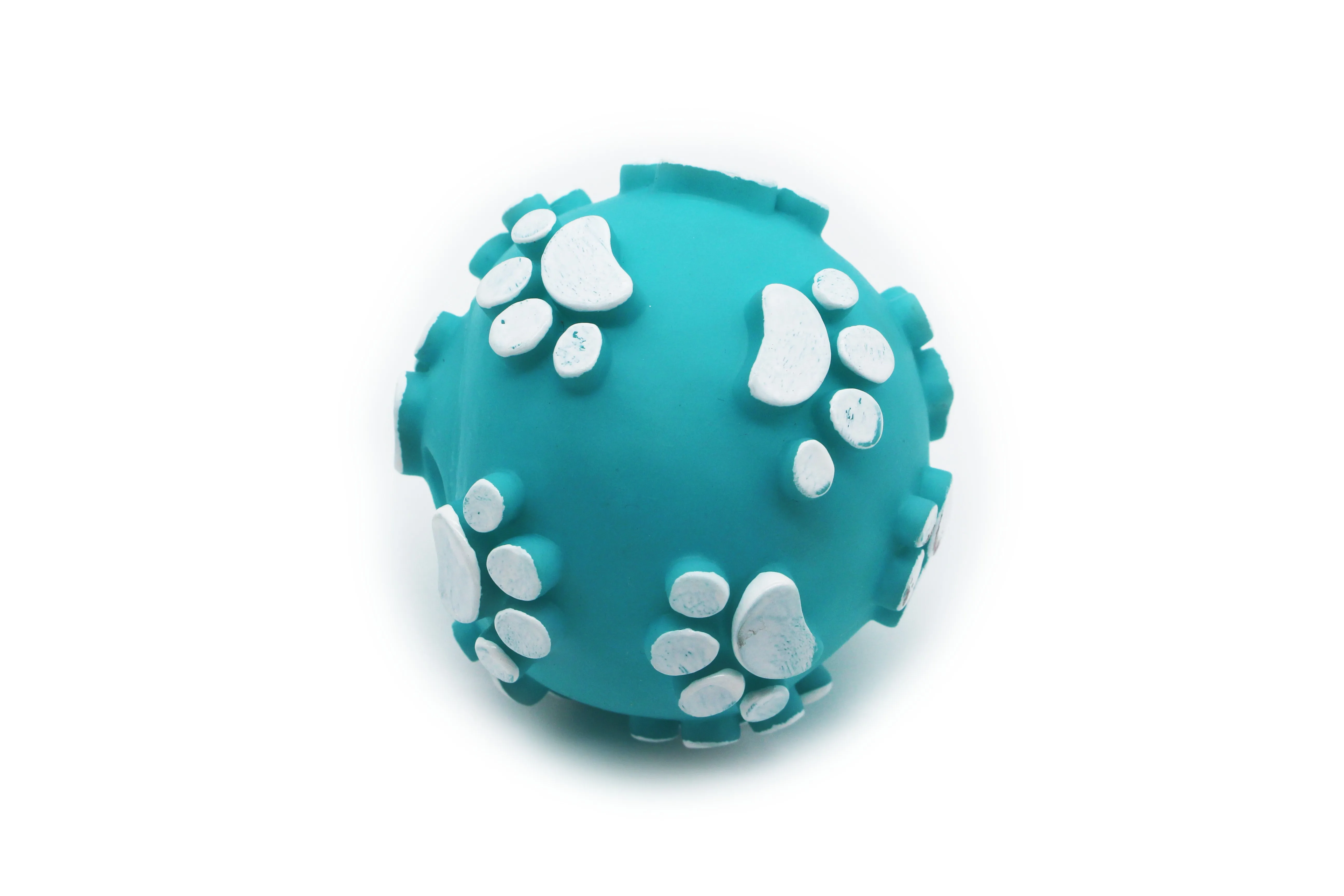  Cheap Price Cute 3d Dog Paw Pattern Pvc Interactive Pet Chewing Colorful Chuck It Rubber Training Ball