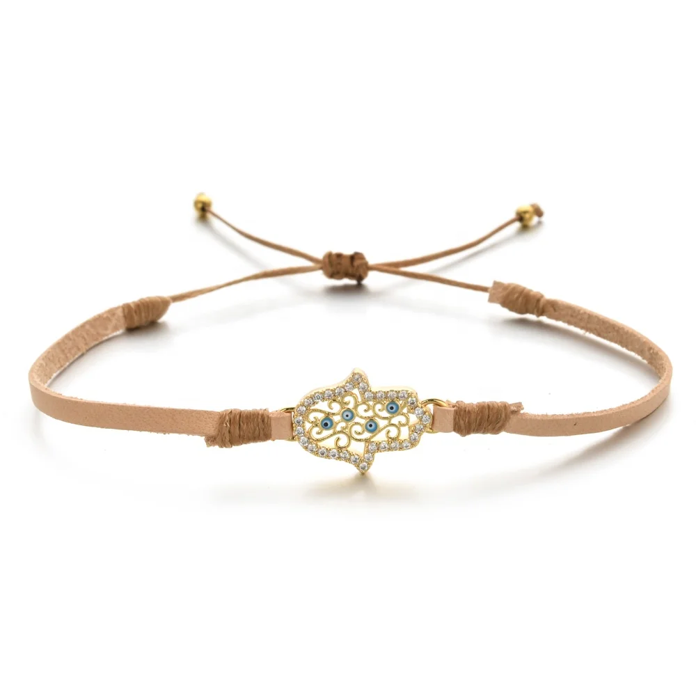 Luxury Gold Plated Charm Bracelets CZ Crystal Evil Eyes Bracelet Enamel Turkish Lucky Eye Beads Bracelet for Women