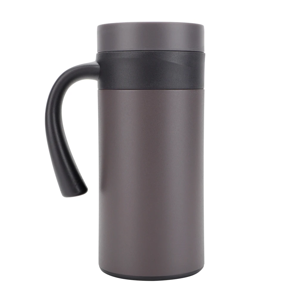 15oz Custom Double Wall Stainless Insulated BPA Free Thermal Travel Coffee Mug With Handle