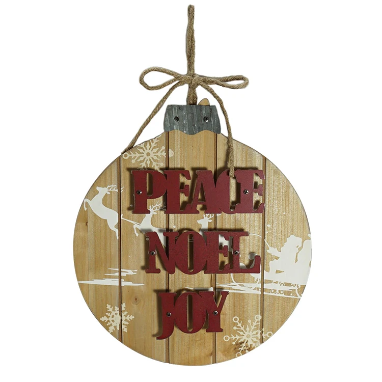 
Wholesale china supplier indoor christmas wooden decorations plaque sign 