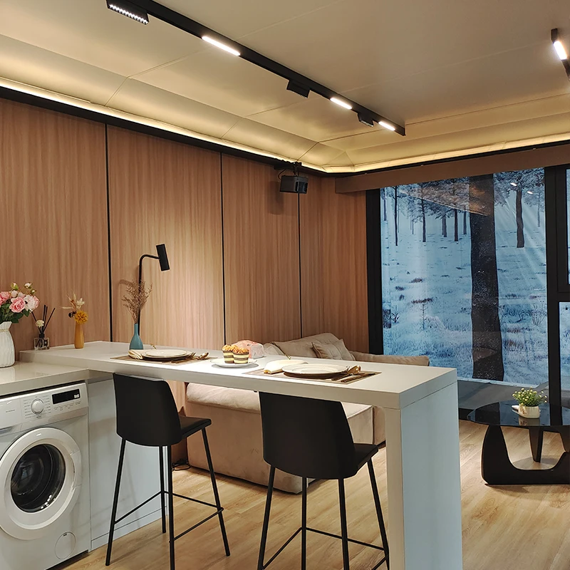 Detachable Container Coffee Shop 40FT Prefabricated Container Homes aluminum veneer Container House