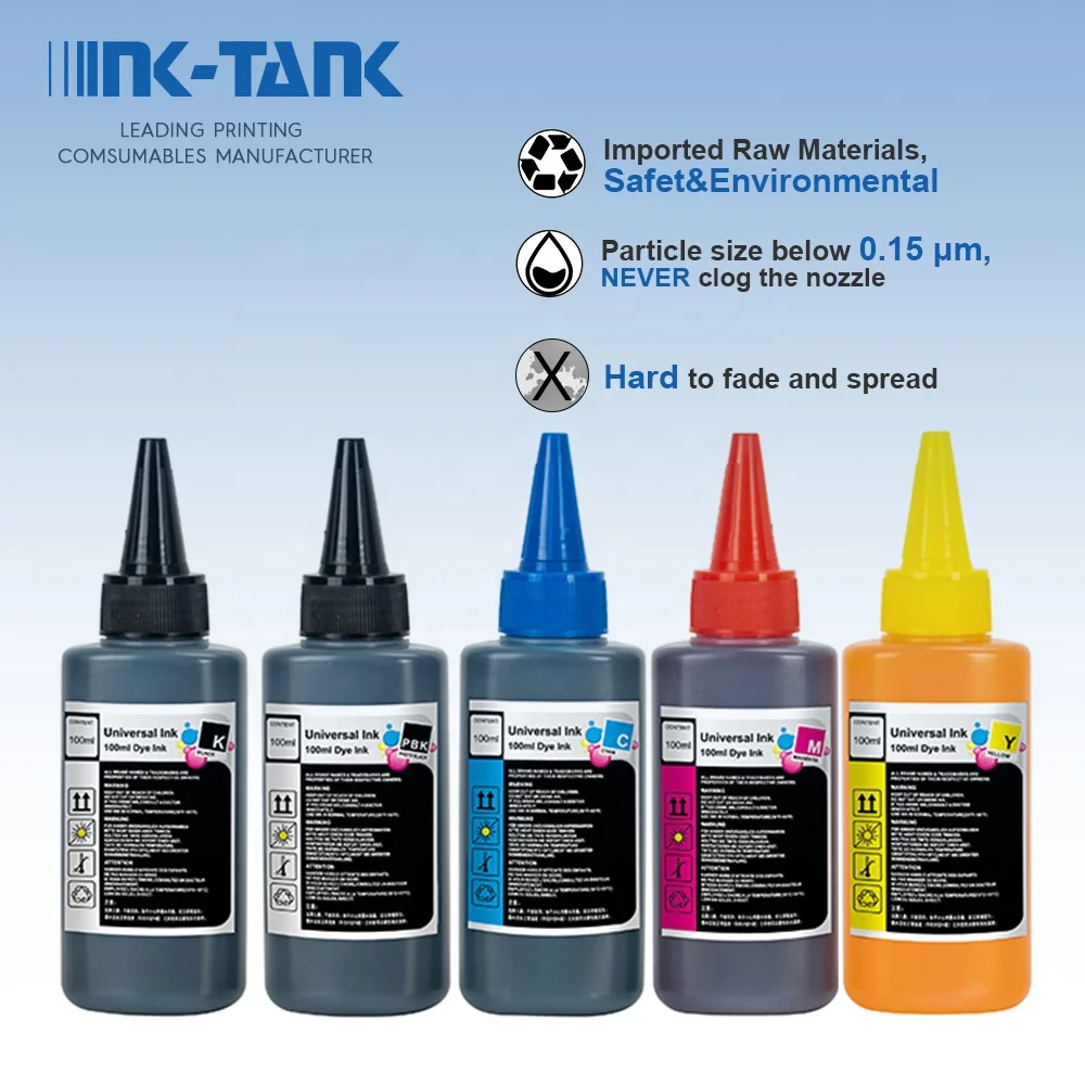 INK-TANK 100ml Universal Dye Tinta Color Bottle Refill Inkjet Bulk Ink For Epson For HP For Canon For Brother Printer