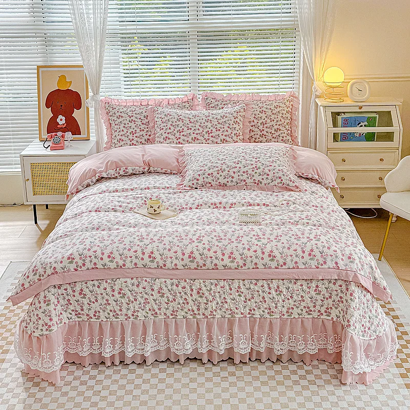 Wholesale Modern Factory Cotton Fabric Bedding Set Bed Sets 4 Pieces King Size Quilts Cover Set Bedspread For Home