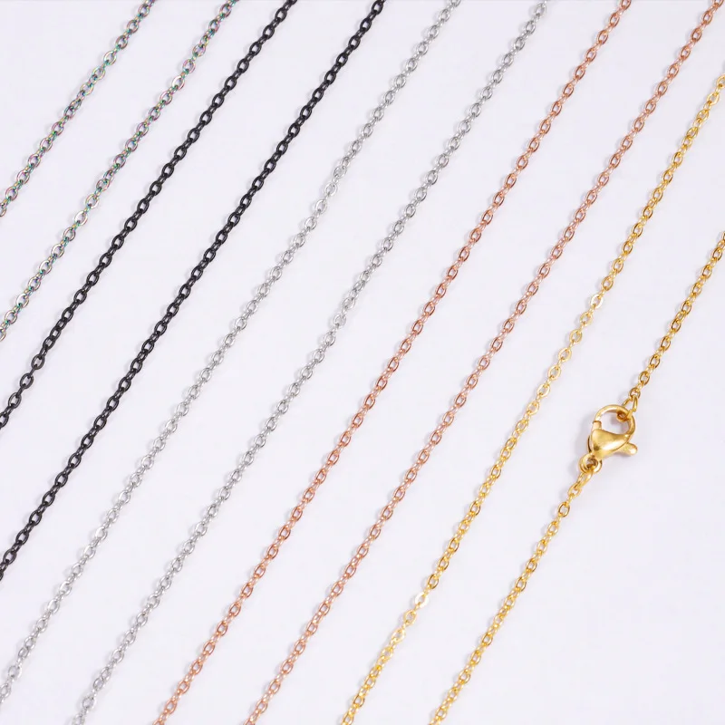 18' 20' inches long chain necklace 18k gold stainless steel chain for women jewelry making