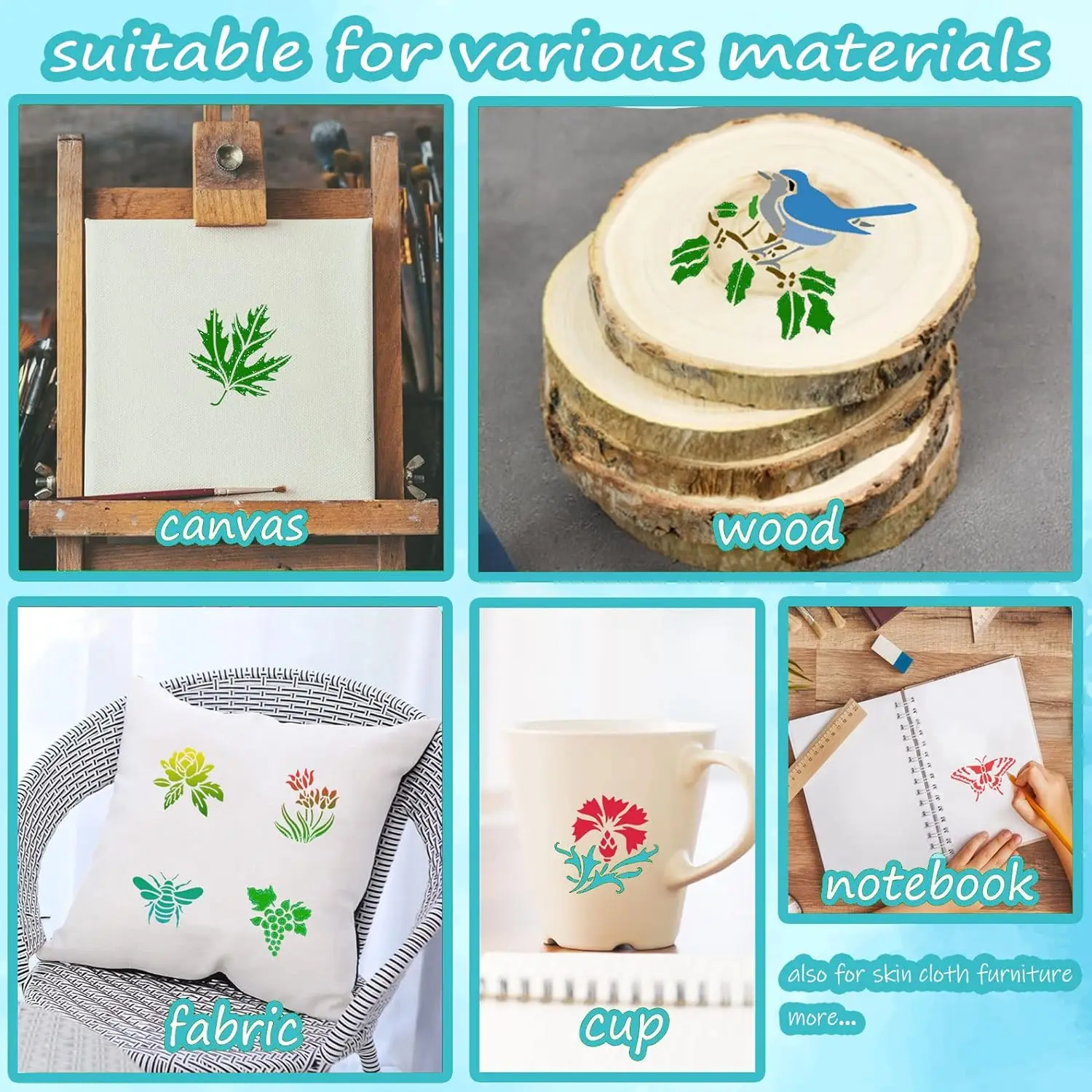 Charmkey Custom Drawing Template Reusable Stencil Plastic Wall Painting Decorating Stencil