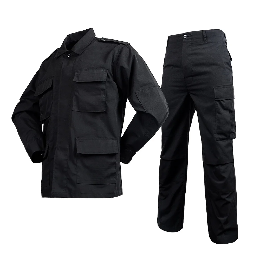 Black Camouflage Color Tactical BDU Uniform