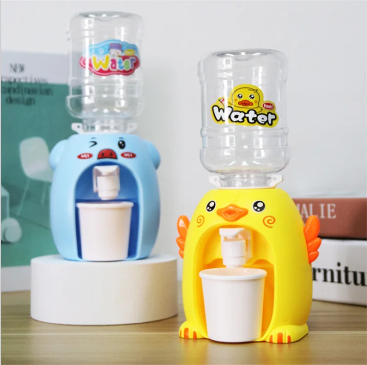 
Children mini fun water dispenser kids toy mini plastic cartoon animal pig frog duck drinking fountain dispenser toy 
