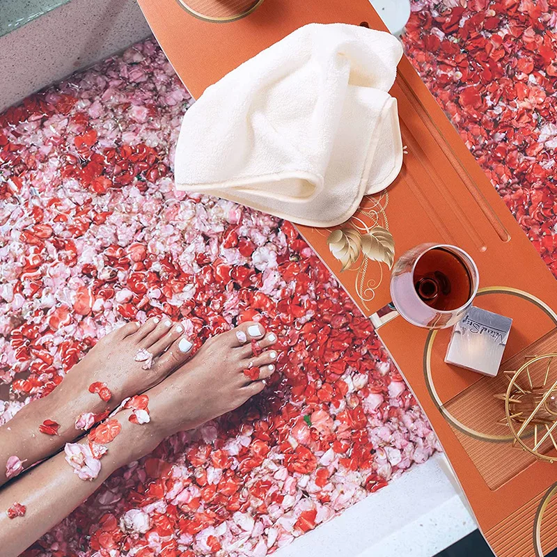 Factory In Stock Hotel Home Bamboo Wooden Bathroom Bath Luxury Bathtub Caddy Tray