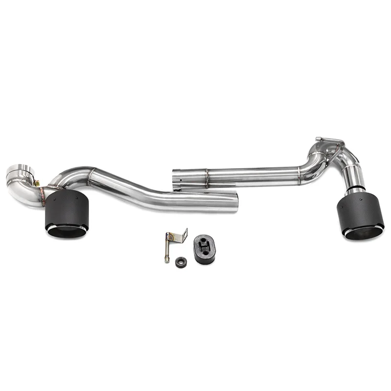 Для выхлопных газов BMW E90 E92 320d 318i 320i 325i MT 304 из нержавеющей стали натурального углеродного волокна с двойным выходом серебро характеристики AK mark OEM