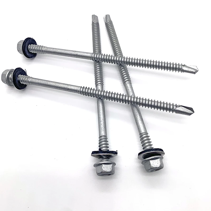High quality Dacromet anti-corrosion patta roofing hex washer head self drilling screw