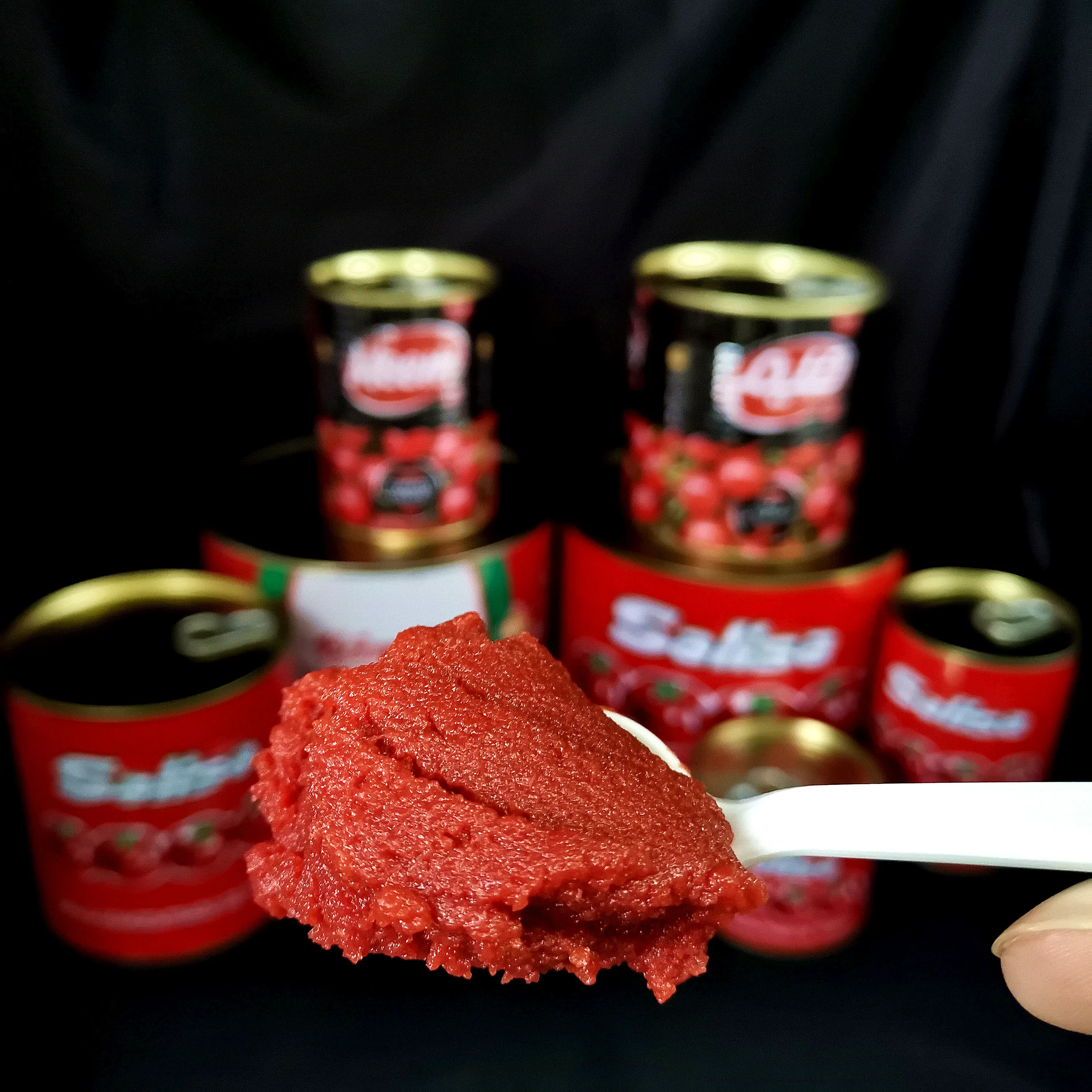 Pure Quality Sweet Taste Dark Red Double Concentrated Tomato Paste 28-30% Brix In 30g 50g 70g Sachhet For Halal African Cook