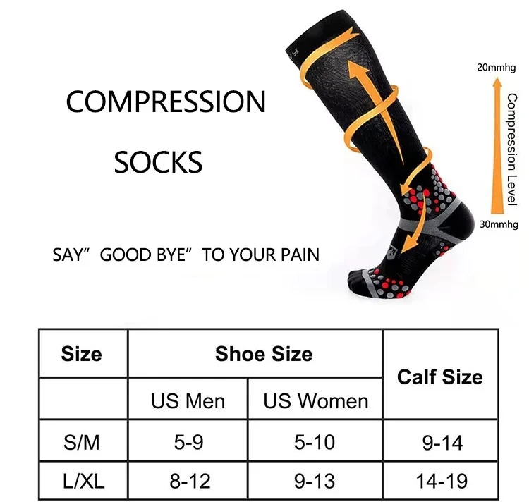 Breathable Athletic Calf Sports Compression Socks Men Women Basketball Running Socks
