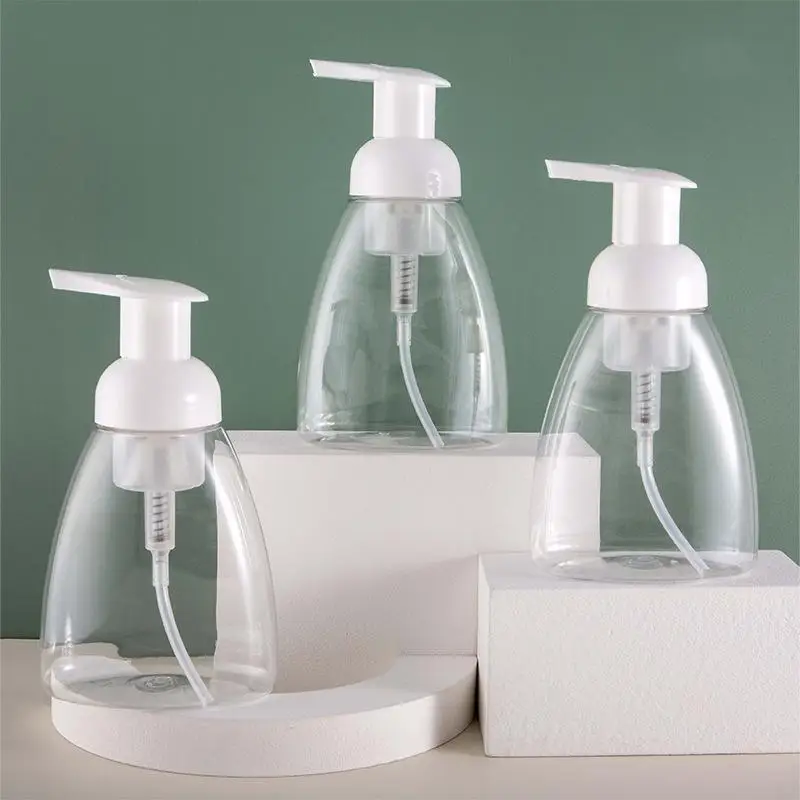 220ml PET Transparent Foaming Dispenser Liquid Soap Foam Plastic Bottles with Foam Pumps for Hand Wash Sanitizer