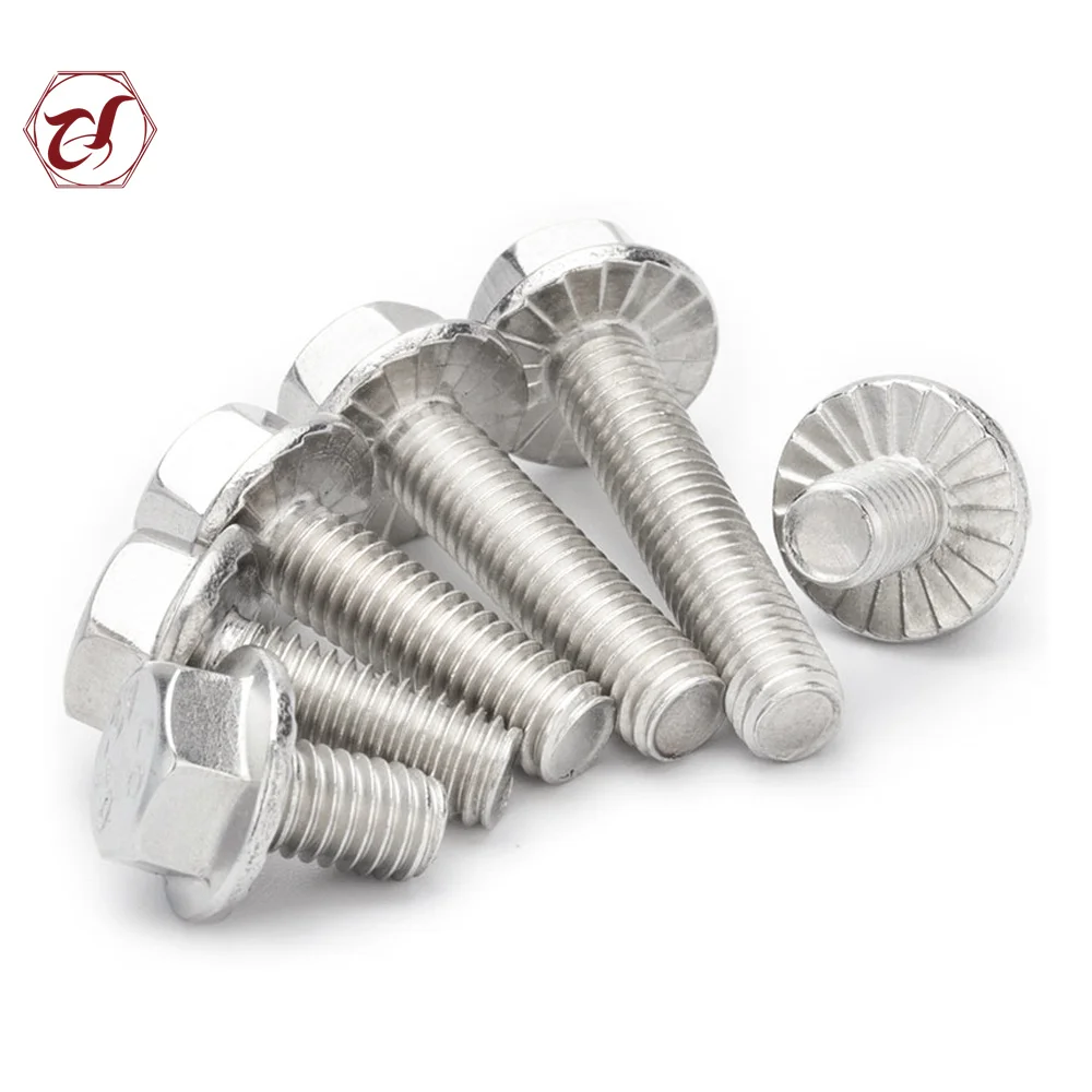 M6 M8 M10 M12 M14 M16 M20 stainless steel hex flange bolt a2 a4  flange hex head bolt din6921 hex flange bolt