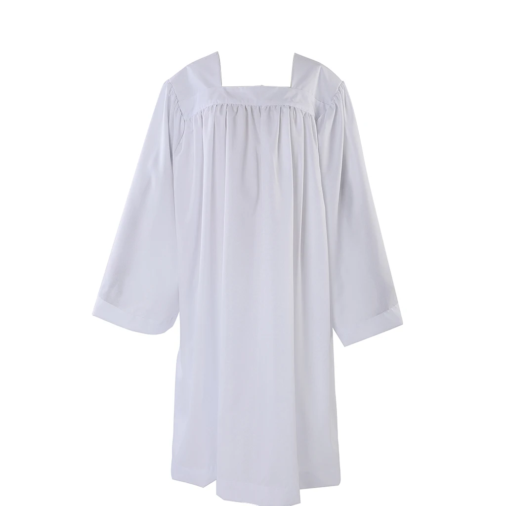 wholesale OEM High Quality Unisex White Round Neck Surplice for Clergy Priest Plain Church Surplice church choir uniform