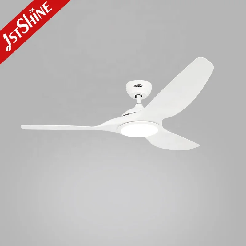 1stshine ceiling fan factory sale popular low noise white abs blade remote ceiling fan with led light