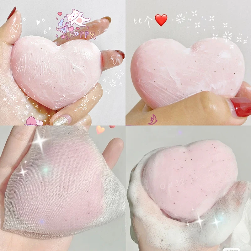 Wholesale Natural Skin Care Whitening Exfoliating Moisturizing Brightening Peach Heart Facial And Body Soap For Beauty