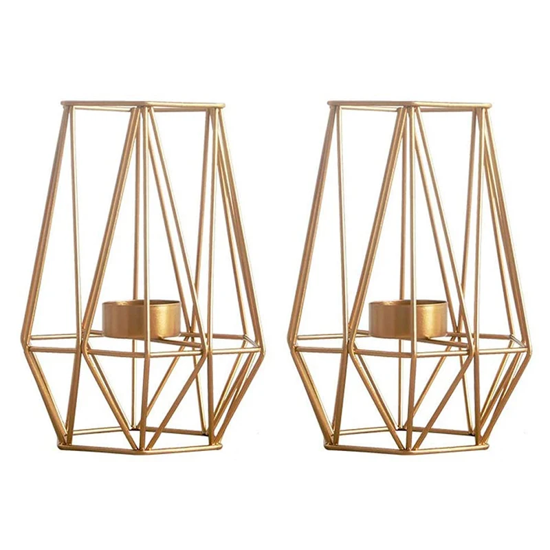 
Metal hexagonal geometric design Tea lamp wishing candle holder iron hollow candle holder candle holder metal 