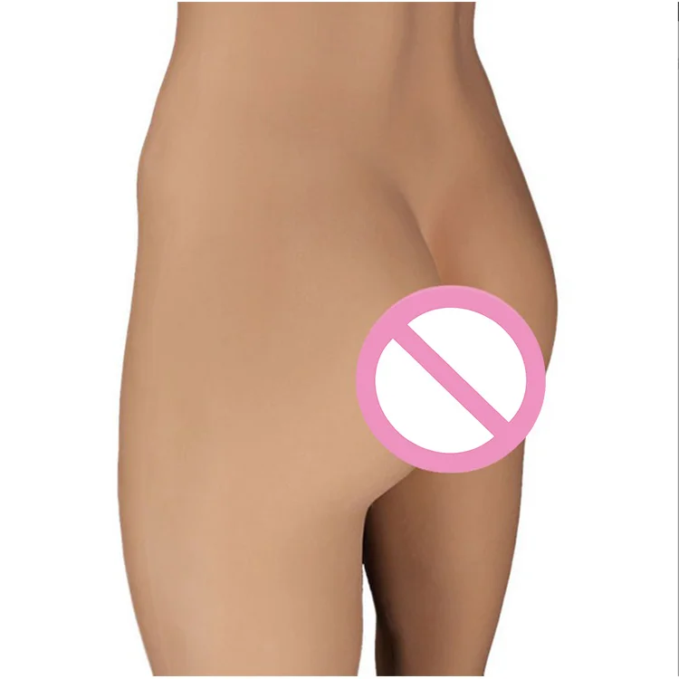 Crossdresser transgender transvestite with real breast fake boobs false vagina soft silicone full body suit with arm  C/E cup