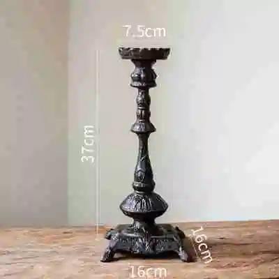 wholesale old-fashioned Cast Iron Single branch Candlestick for Table center piece Pieces living room Decoration candle holder