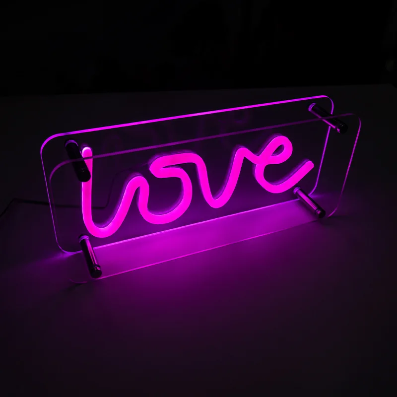 Amazon Happy Birthday LED Neon Sign Letter Shape Lamp Luminous Word For Advertising Party Logo Neon Lamp