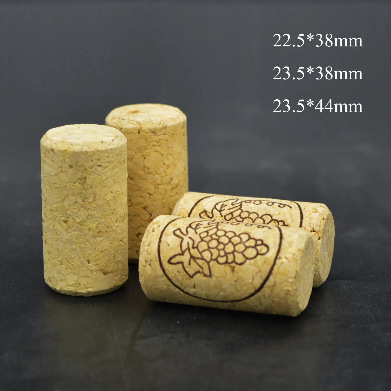 Wholesale Manufacturer corchos para vino natural bouchon de vin 22mm 22.5  agglomerated wine cork stopper corcho vino para