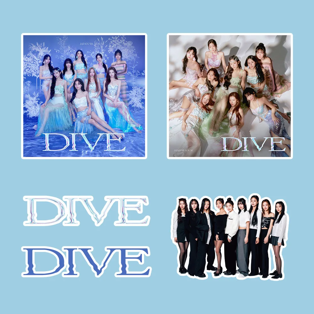 TW DIVE kpop stickers waterproof vinyl cartoon laptop water bottle luggage girl sticker decorative stickers kpop