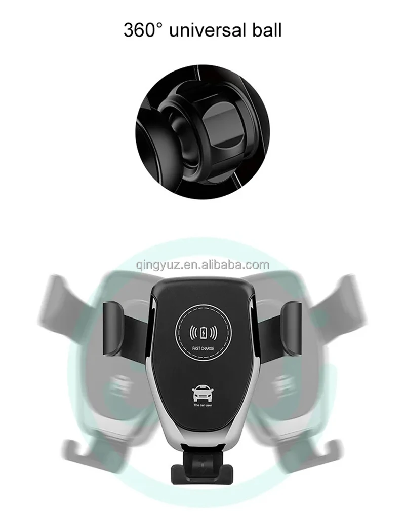 10W Qi Fast Car Air Vent Outlet Automatic Sensor Air Vent Mobile Smart Cell Phone Wireless Charging Charger Holder Mount