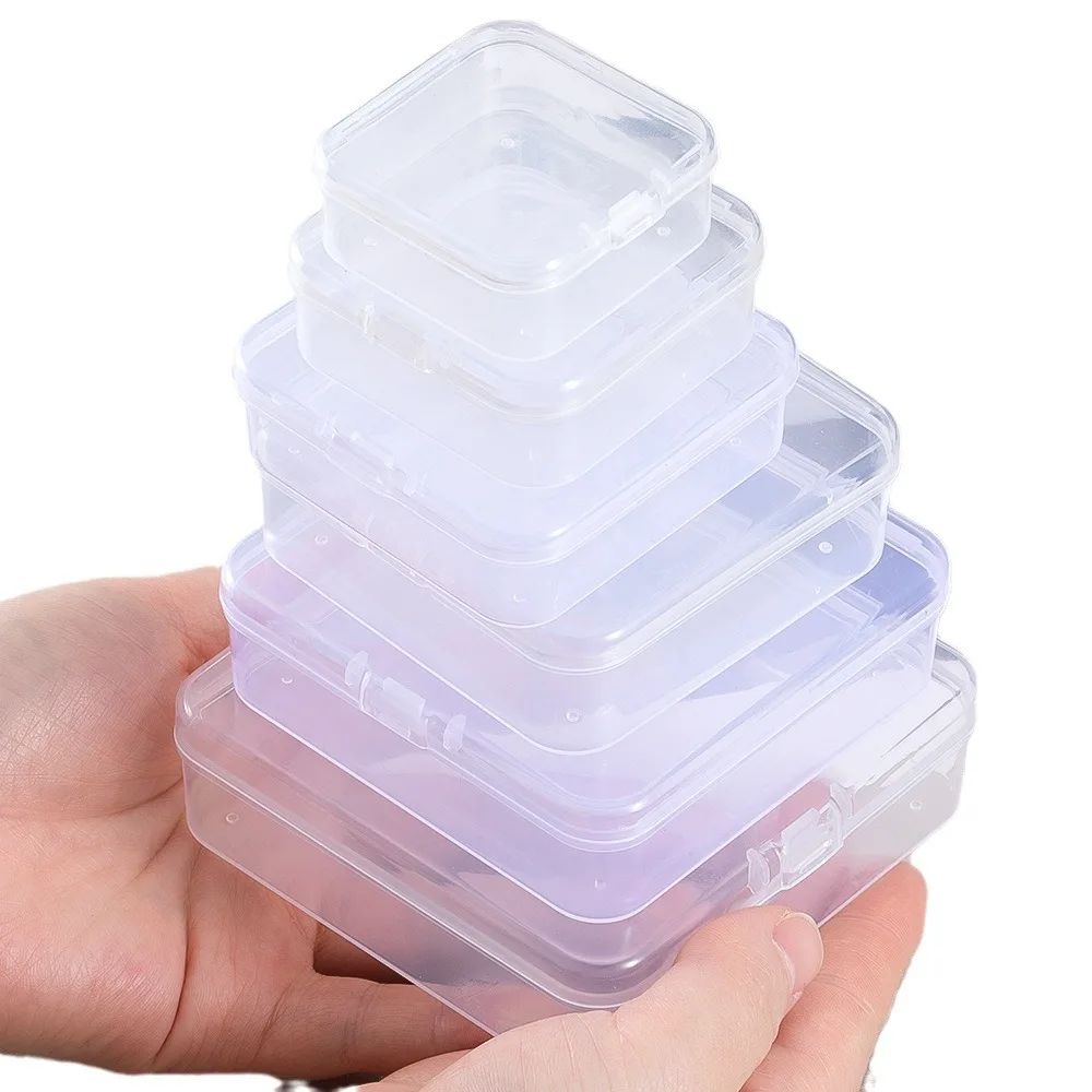 5.5cm Craft Organizers Small Plastic Storage Boxes Clear Rectangle Box for Small Items Beads