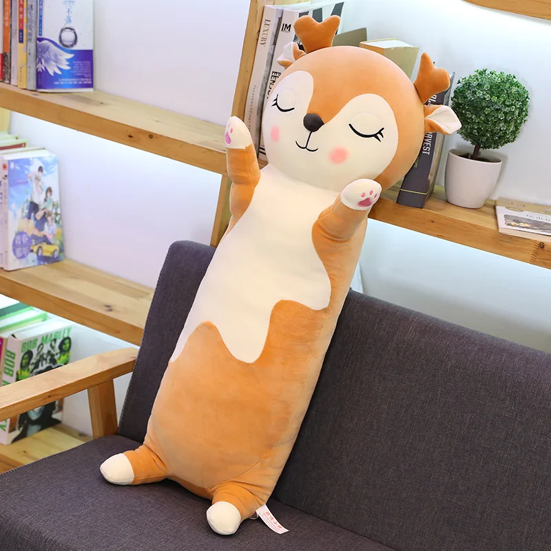 Saite long cat doll soft cute cat big pillow cartoon plush toy birthday gift cat bed doll