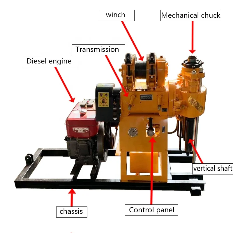 New popular product R180 diesel engine /8 HP FY-70 crawler drilling rig water well drilling