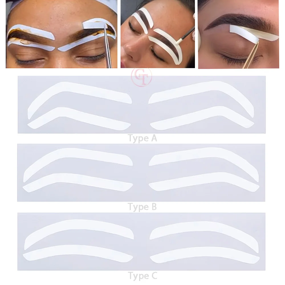 Disposable Airbrush Brow Sticker Microblading Eyebrow Stencil Brow Guide Auxiliary Template Brow Shape Tapes Makeup Tool