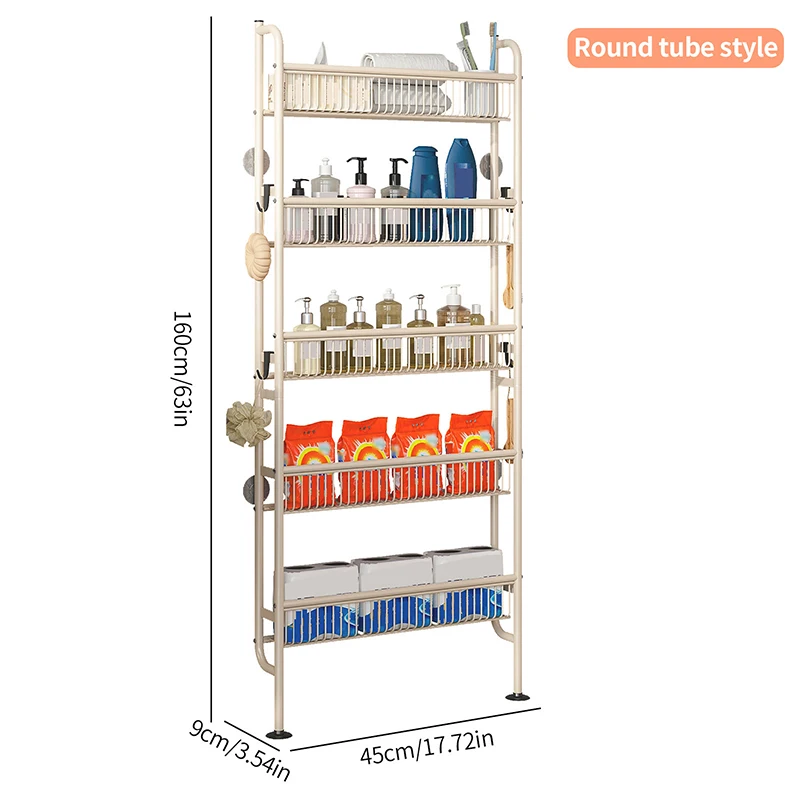 OWNSWING Multi-LayerWall Hanging Shelf Kitchen Condiment Cabinet Door Rear Storage Rack Punch-Free Doors Organizer Shelf Hanging