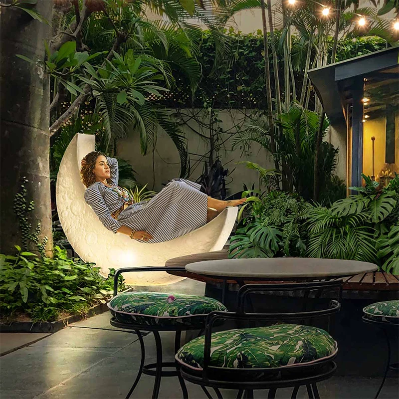 Moon lounge chair lamp Nordic net red living room outdoor sample room lawn lamp factory homestay lawn lamp