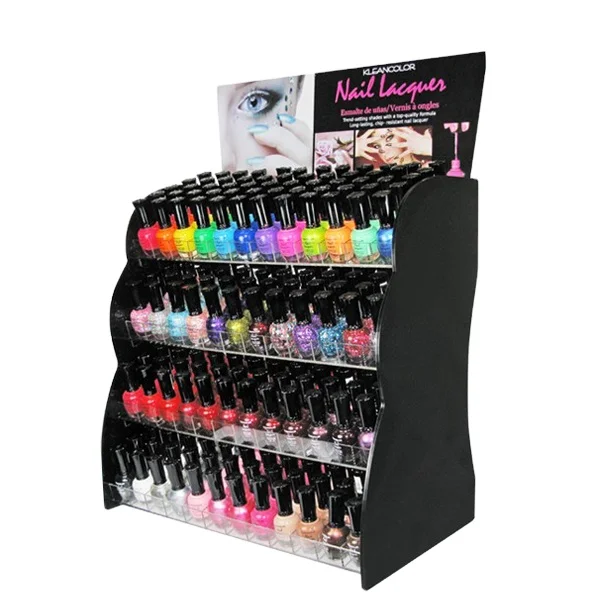 Custom Makeup Store cosmetic shop 4 tiers acrylic nail polish shelf makeup retail display stand rack case