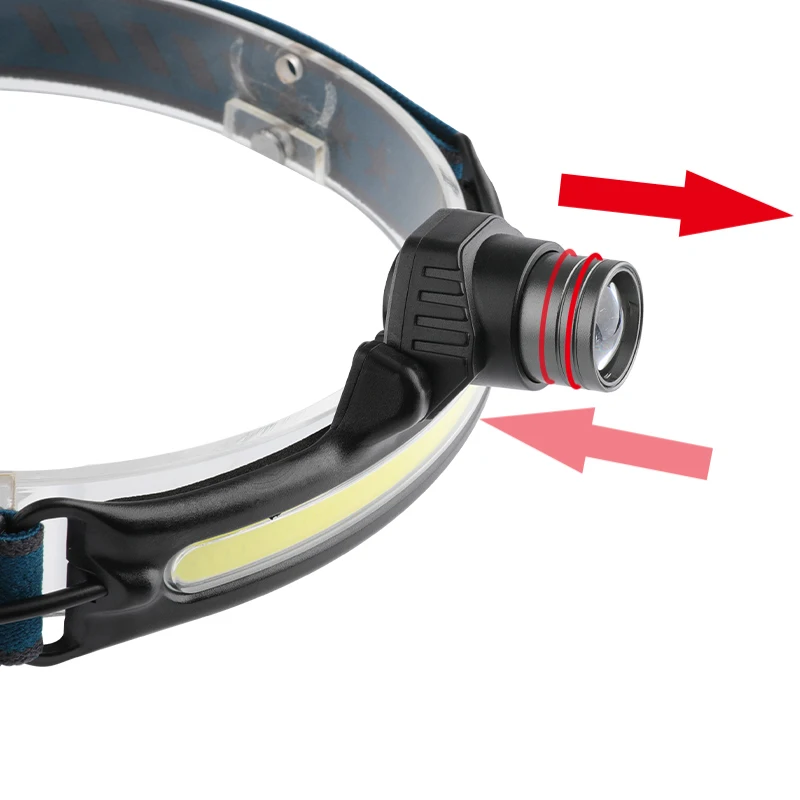 350LM COB LED Headlamp Motion Sensor Headlight with Built-in Battery Flashlight USB Rechargeable Head Lamp Torch Work Light