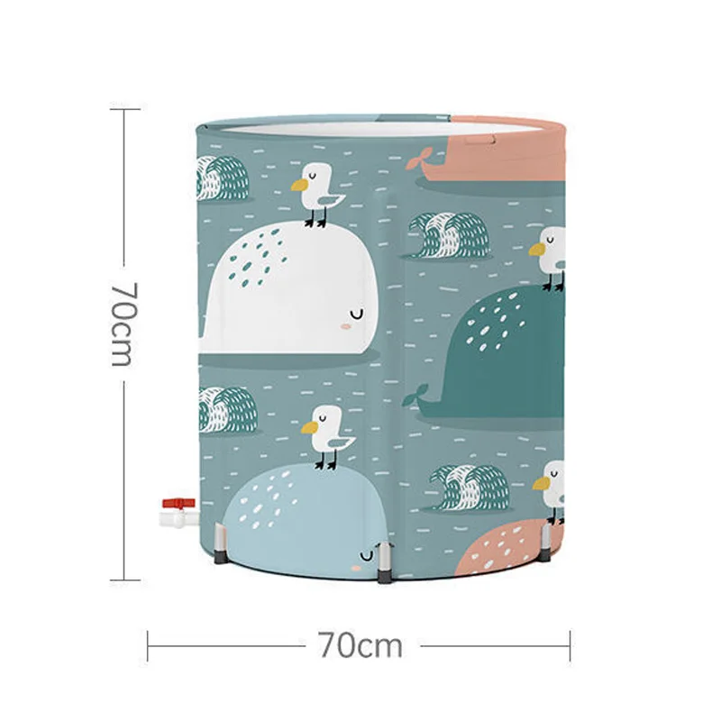 Indoor 1 year old swim pool Outdoor travel portable child inflated bathtub inflatable baby foldable whale blue bath tub