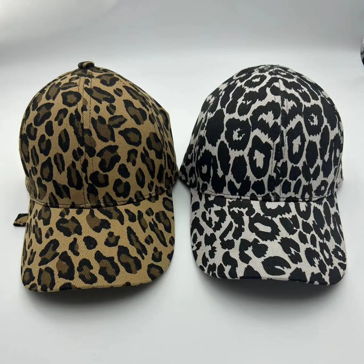 Travel Leisure  Solid Color Fashion Men Women Flat Top Wide Brim leopard print Camo  Hat Cap For Outdoor Sports Visor